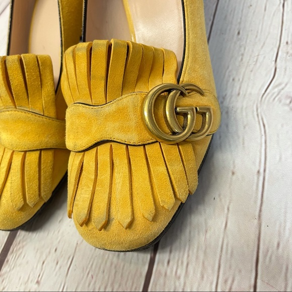 Gucci marmont double G suede fringe pumps - Picture 3 of 16